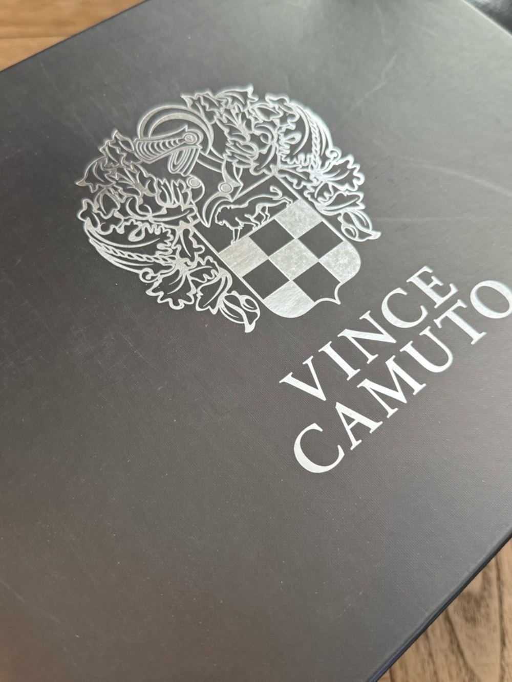 Vince Camuto Black Box with Silver Crest Logo
